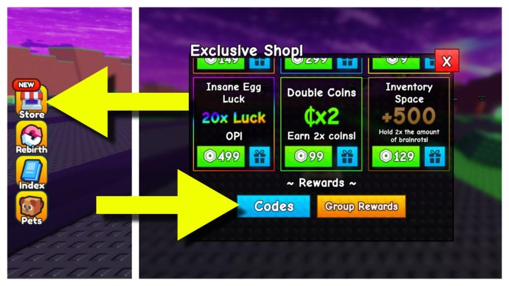 How to redeem Spin a Brainrot codes