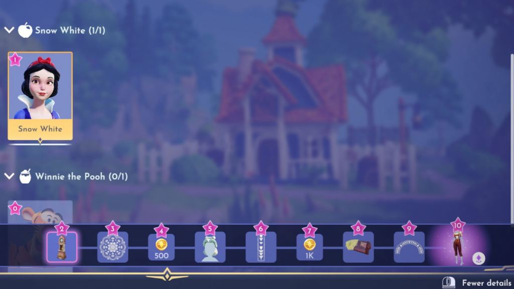 snow white's friendship rewards in disney dreamlight valley