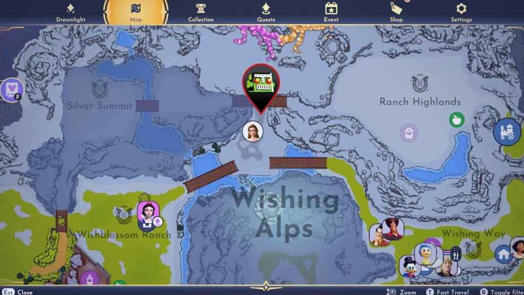 tinker bell cave location disney dreamlight valley