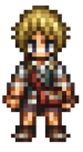 Esperre, a young, blonde-haired man in Octopath Traveler 0. He wears a red bag across his body.