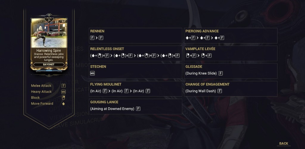 The Harrowing Spire moveset in Warframe