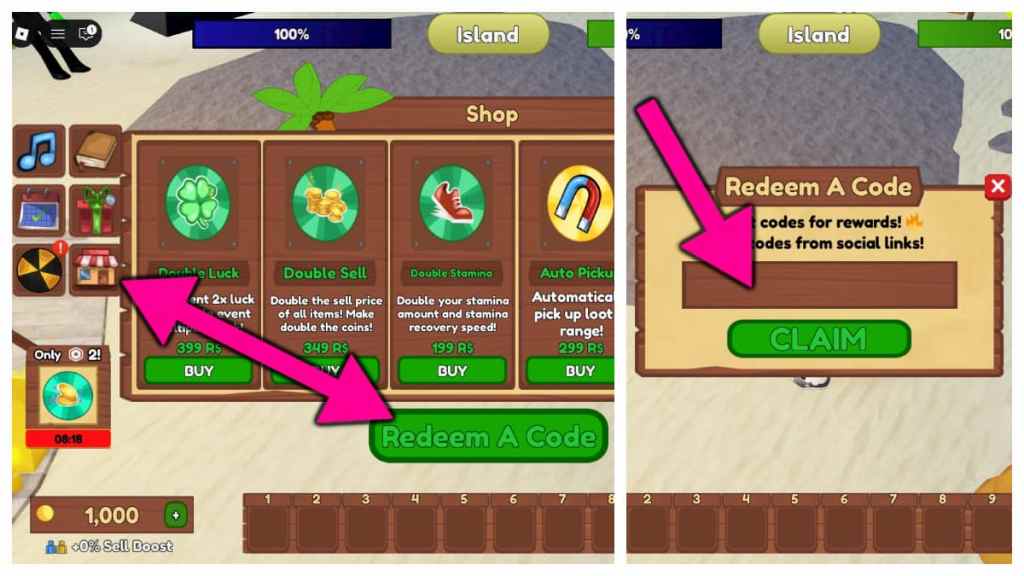 How to redeem codes in Roblox DEEP.