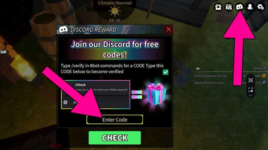 How to redeem Spear Fishing codes