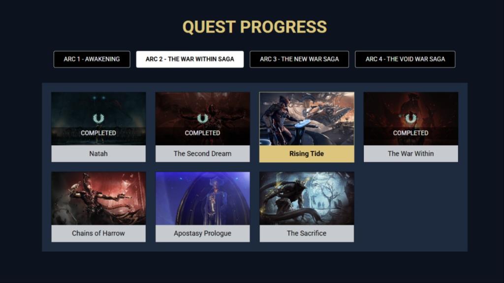 Arc 2 chapters in Warframe