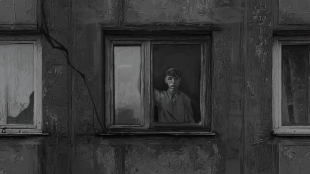 MC looking out the window in Good Enough Ending