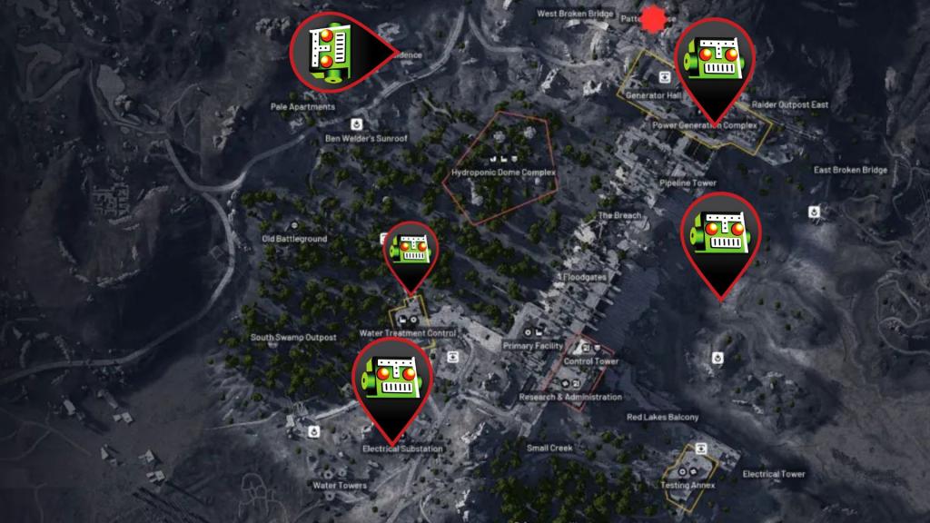 Surveyor locations in Dam Battlegrounds