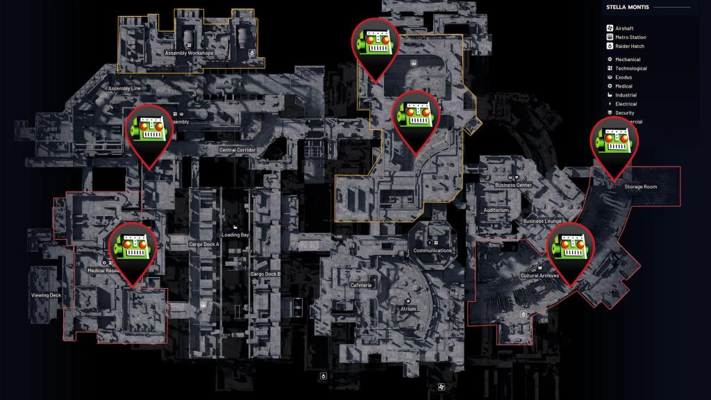 Shredder locations on Stella Montis in ARC Raiders