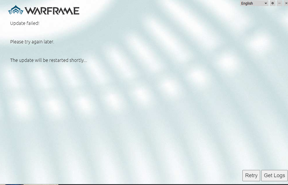 Update failed error in Warframe