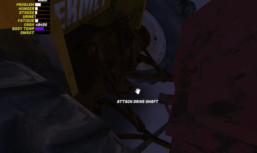 Rear hitch on the conveyor