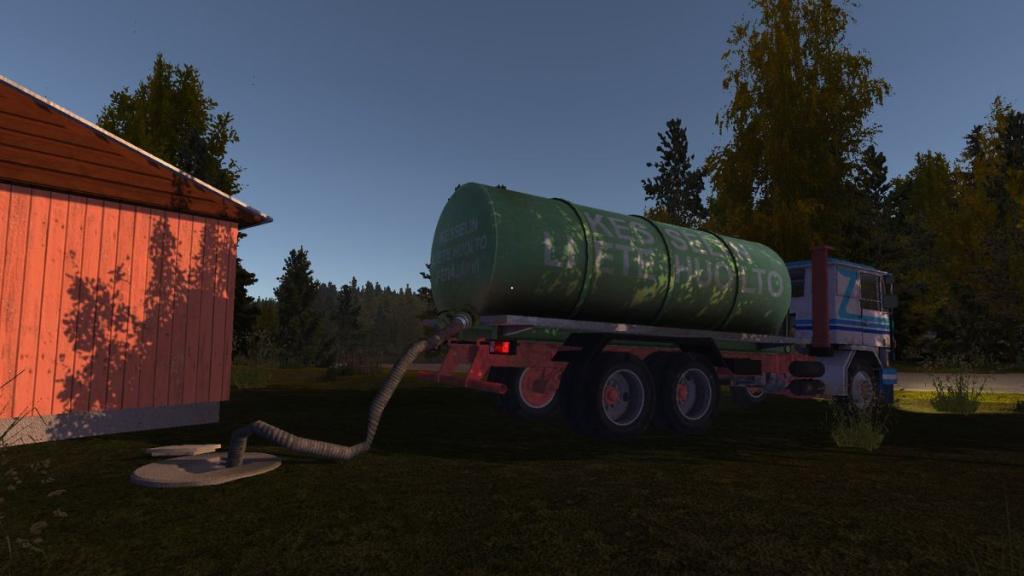 A Sewerage truck draining a septic tank in My Summer Car.
