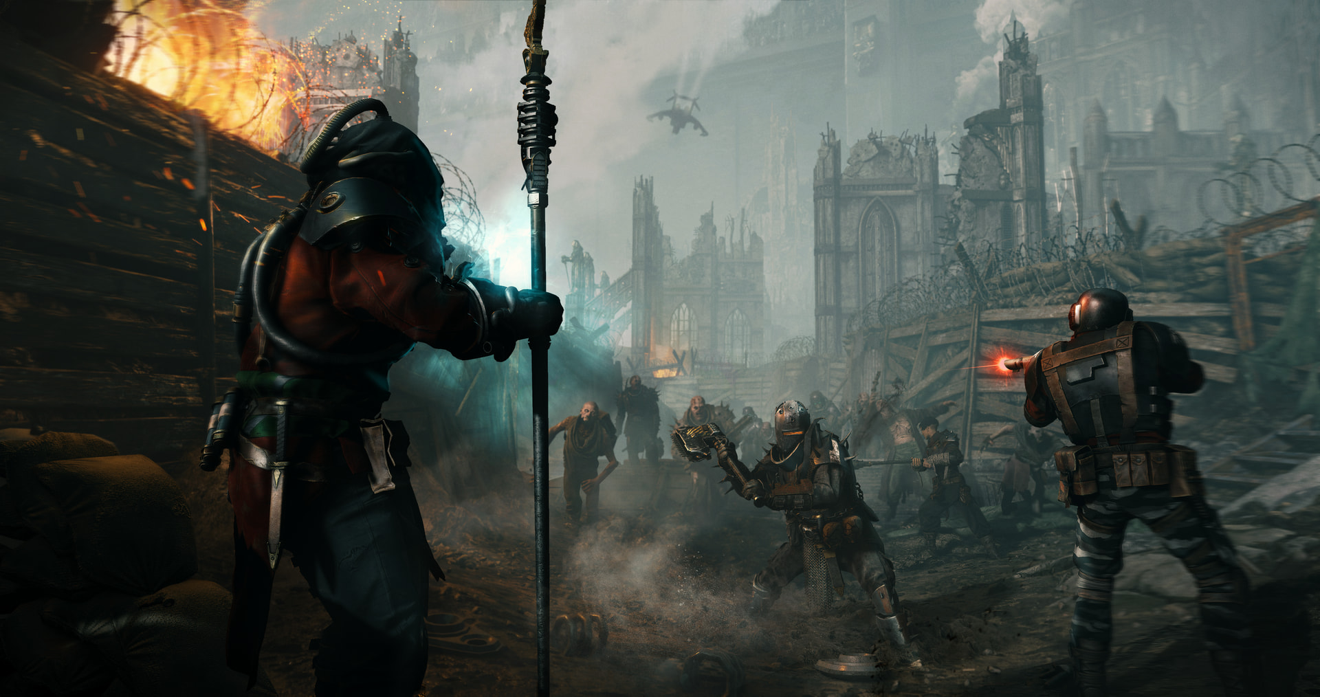 Players fighting the new enemies in Darktide