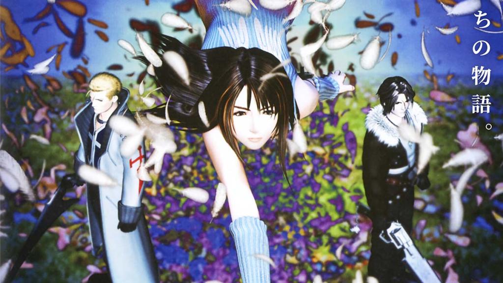 Art for Final Fantasy VIII with Seifer, Rinoa, and Squall.