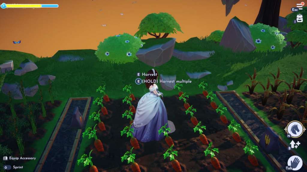 harvesting carrots in disney dreamlight valley