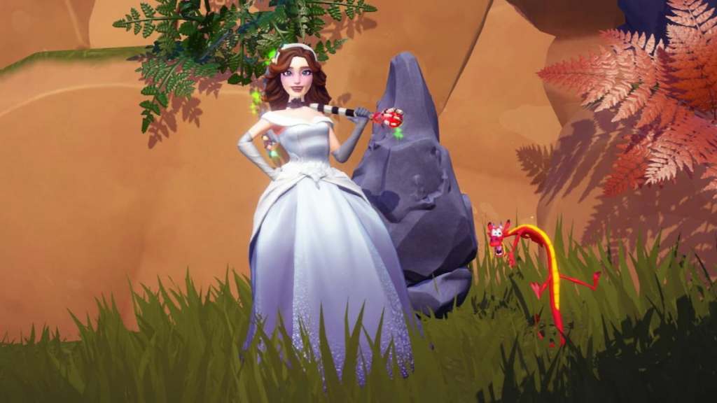 Mining with Mushu in Disney Dreamlight Valley