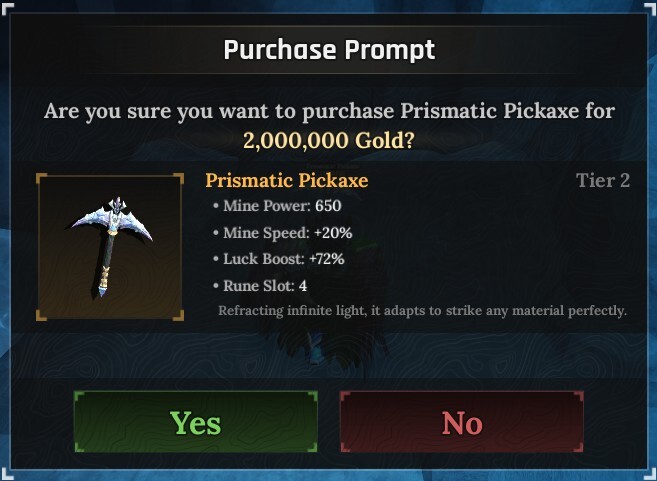 prismatic pickaxe