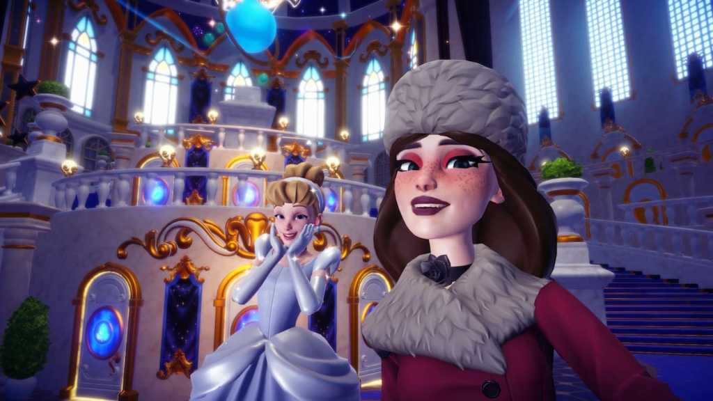 Taking picture with cinderella in disney dreamlight valley