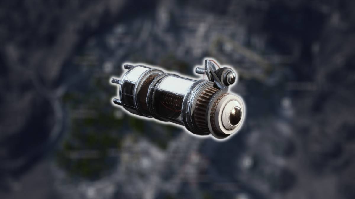 A Sentinel Firing Core in ARC Raiders overlaid over a 3D map of Dam Battlegrounds.