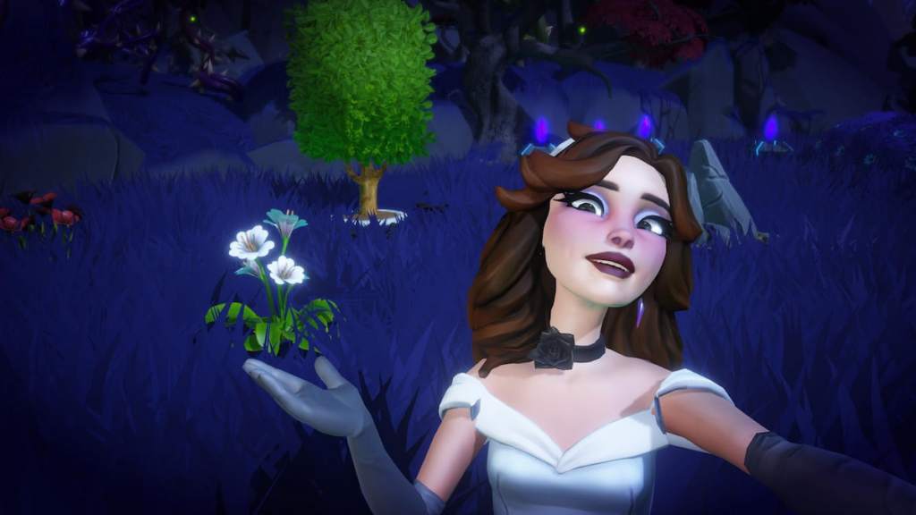 White impatiens in disney dreamlight valley