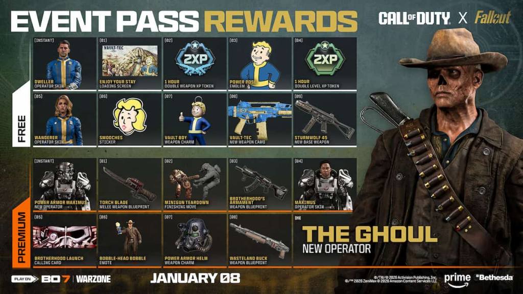 Call of Duty x Fallout BO7 event pass