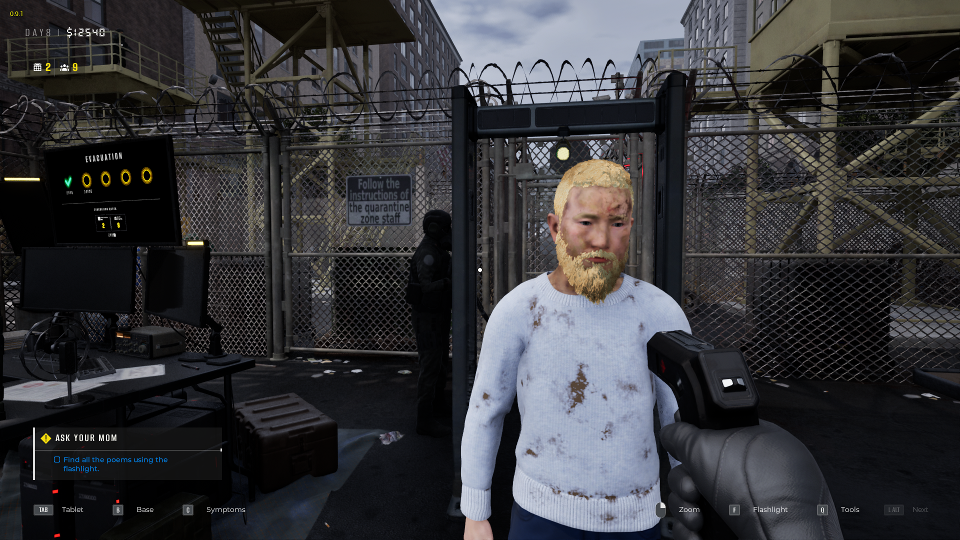 The Bruised Face NPC in Quarantine Zone