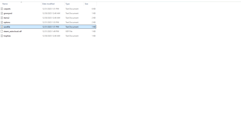 Default save file for My Winter Car