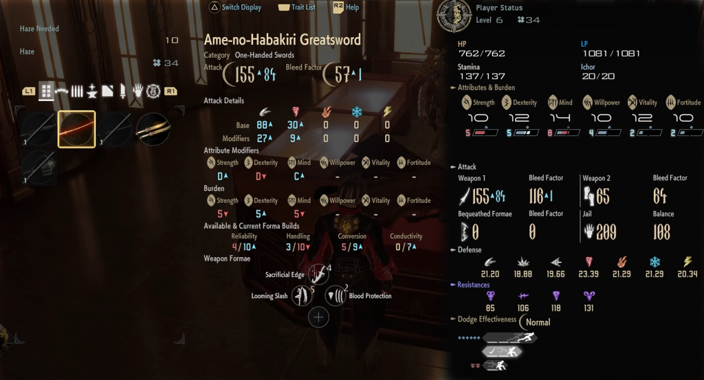 Burden meter in Code Vein 2
