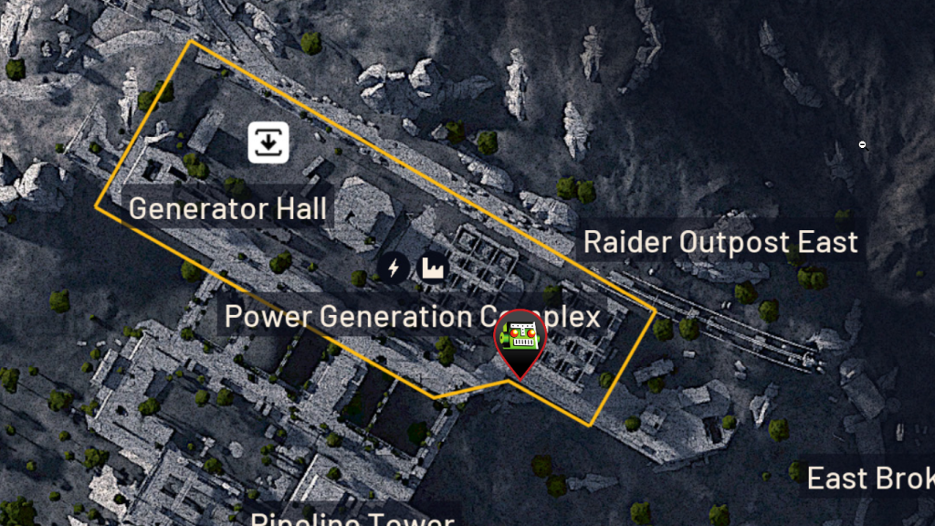 A pin showing the location of the Power Rod Room in ARC Raiders.