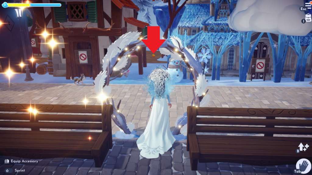 Festive cocoa bean area marked in disney dreamlight valley