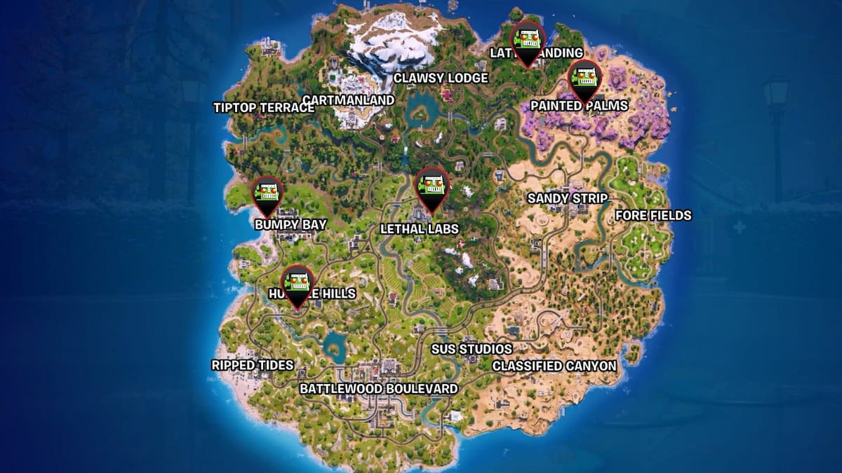 All hired specialist map locations in fortnite