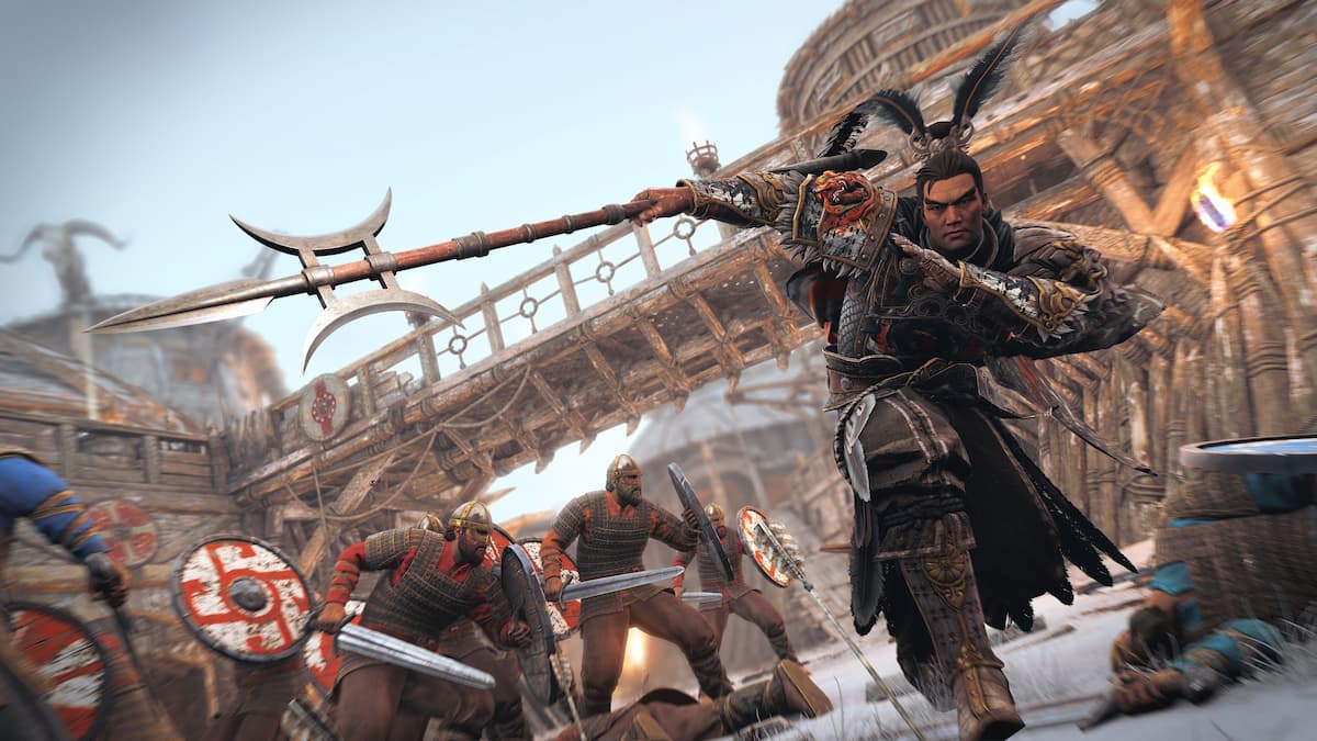 Juren performing a flashy move in combat in For Honor.