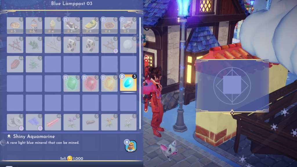 Repairing street lamp in disney dreamlight valley