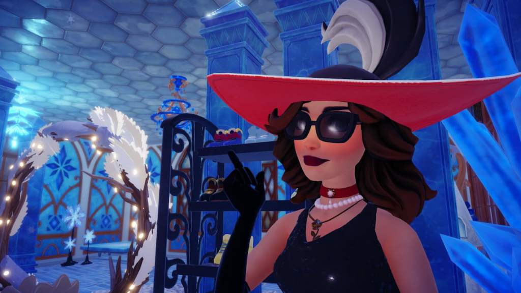 pointing at snow white's skates in disney dreamlight valley