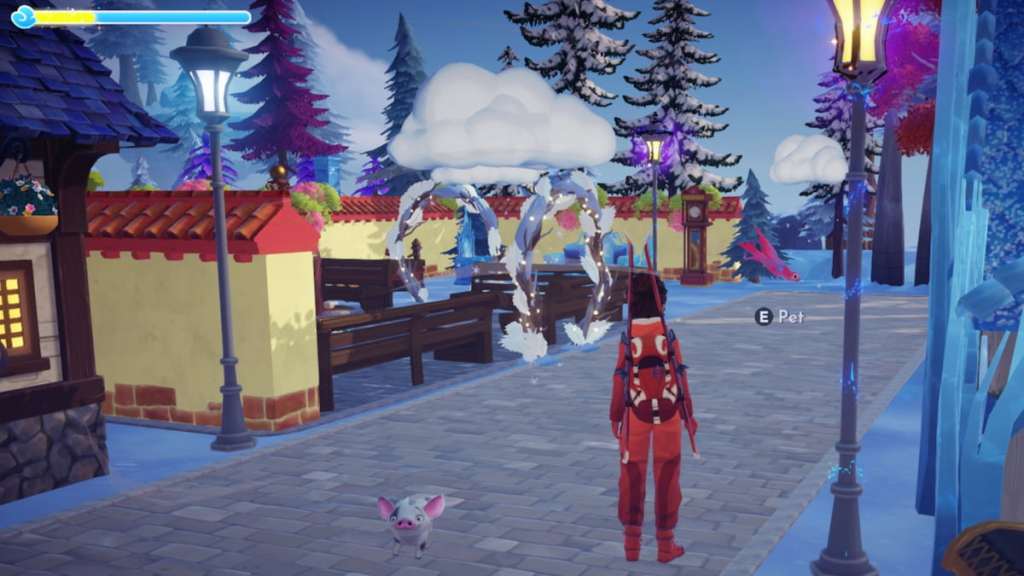 Looking at street lamps in disney dreamlight valley