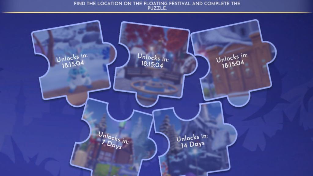 The winter floating festival puzzle page in disney dreamlight valley