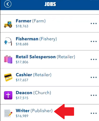 Writer position marked in bitlife