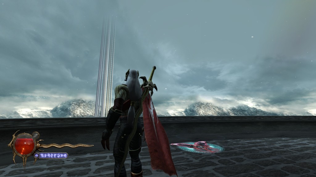 Kain looking at the pillars of Nosgoth