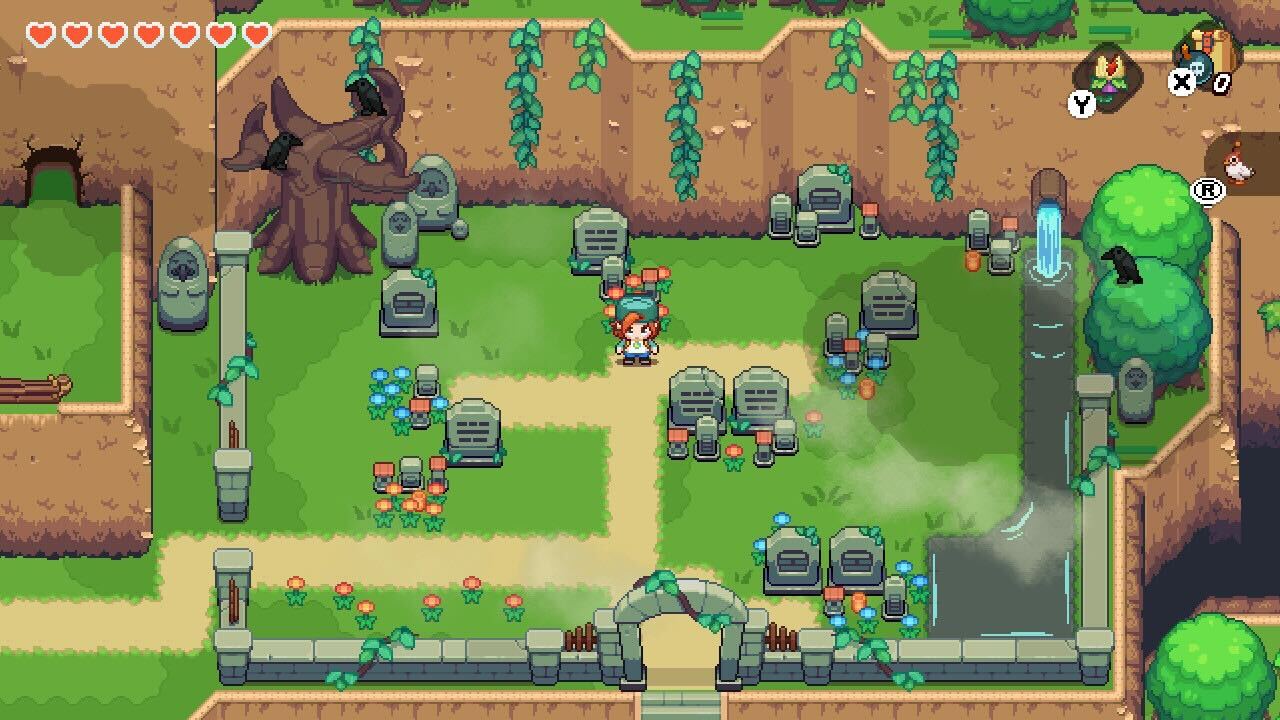 A screenshot of the tombstone locations in the Windy Hills graveyard before the puzzle is completed.