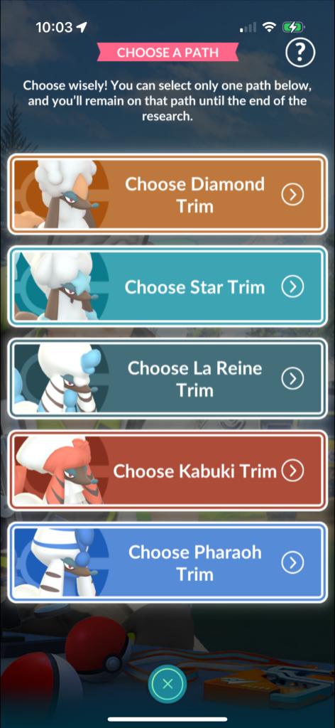 Furfrou trims in Pokemon Go