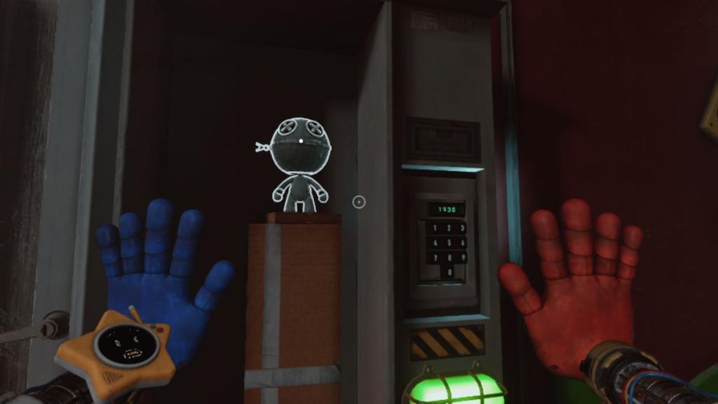 Inputting 1936 into keypad to get Collectible from Huggy Wuggy's arena