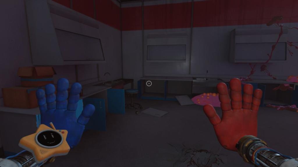 Note in far corner of science room with open cupboards and Medium Growth spilled on floor