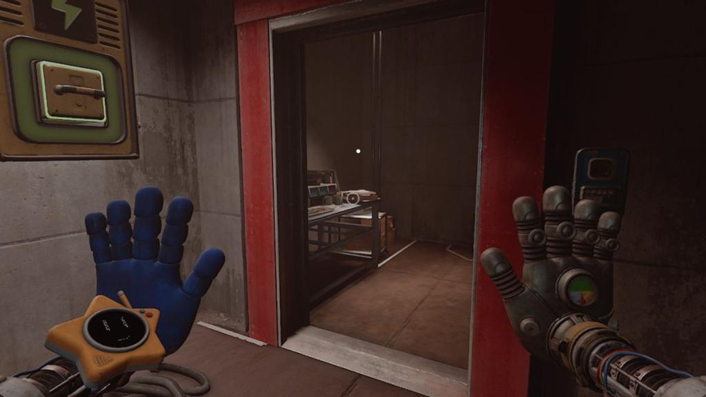 Note in small control room with power source on wall outside