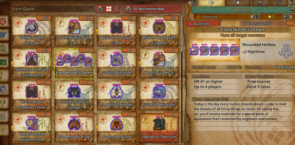 Every Hunter's Dream quest in Monster Hunter Wilds