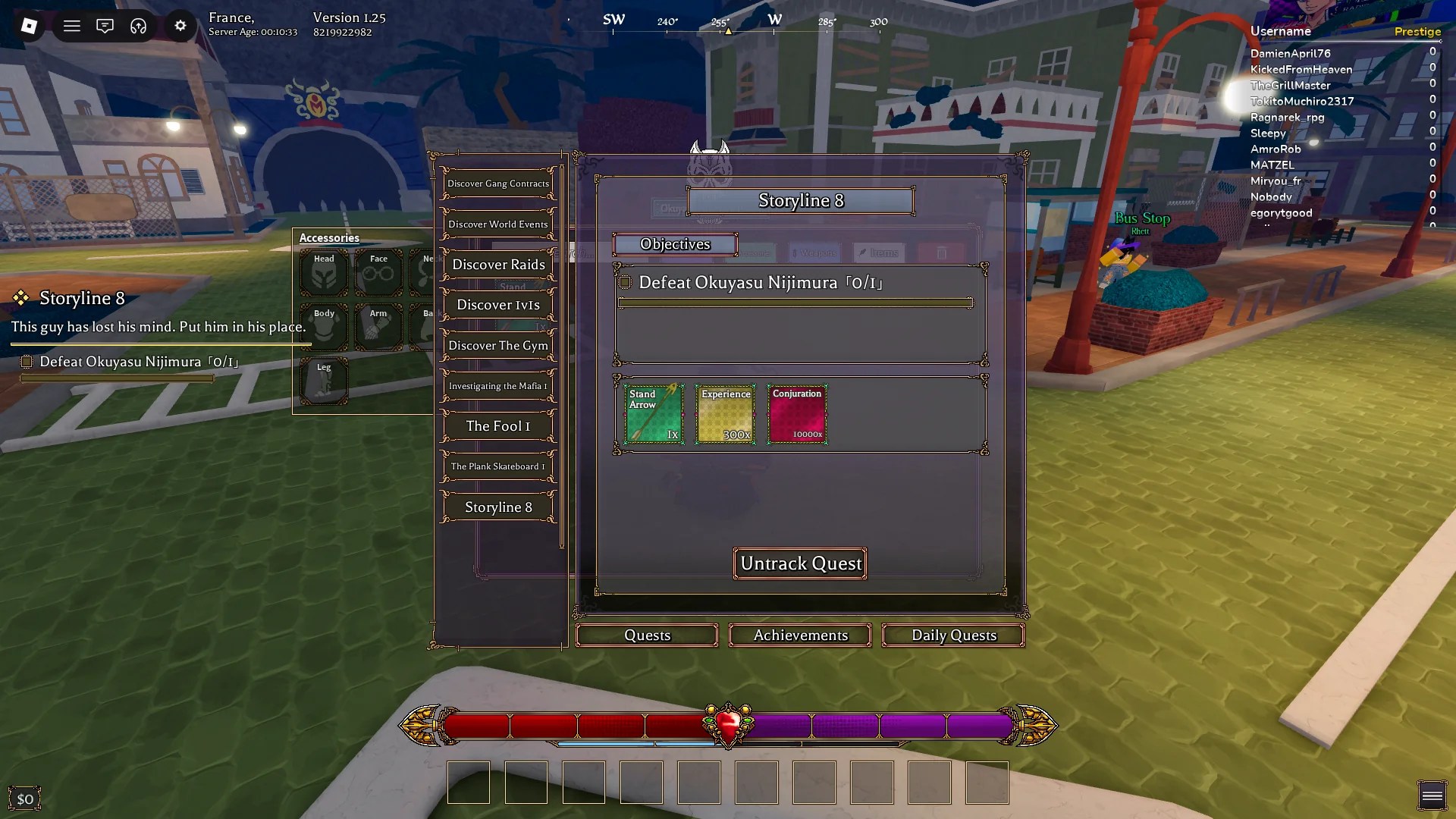 How to get Stand Arrows in Bizarre Lineage Roblox experience.
