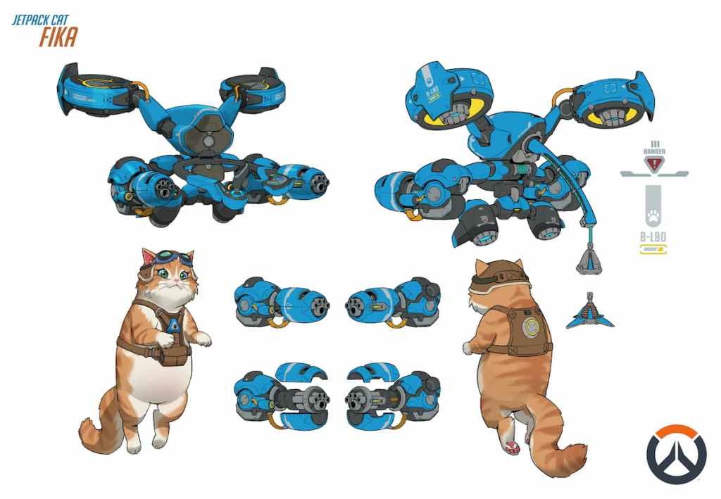 Jetpack Cat Fika concept art Overwatch