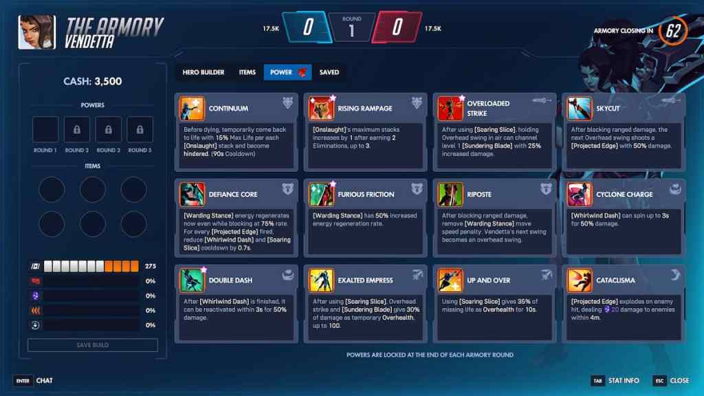 Vendetta Armory page in Overwatch