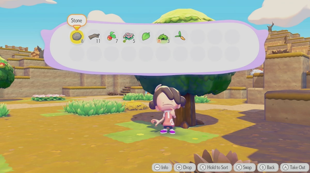 Pokopia inventory screen