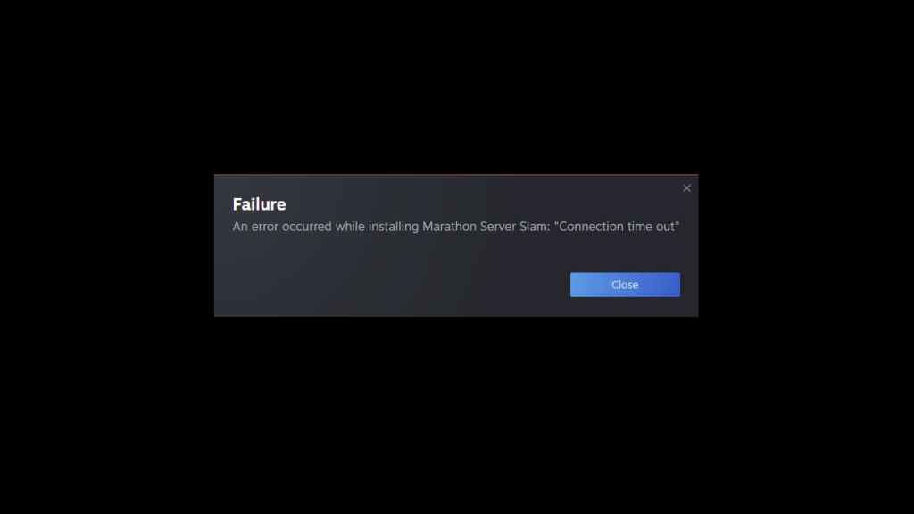 Marathon Steam error message.