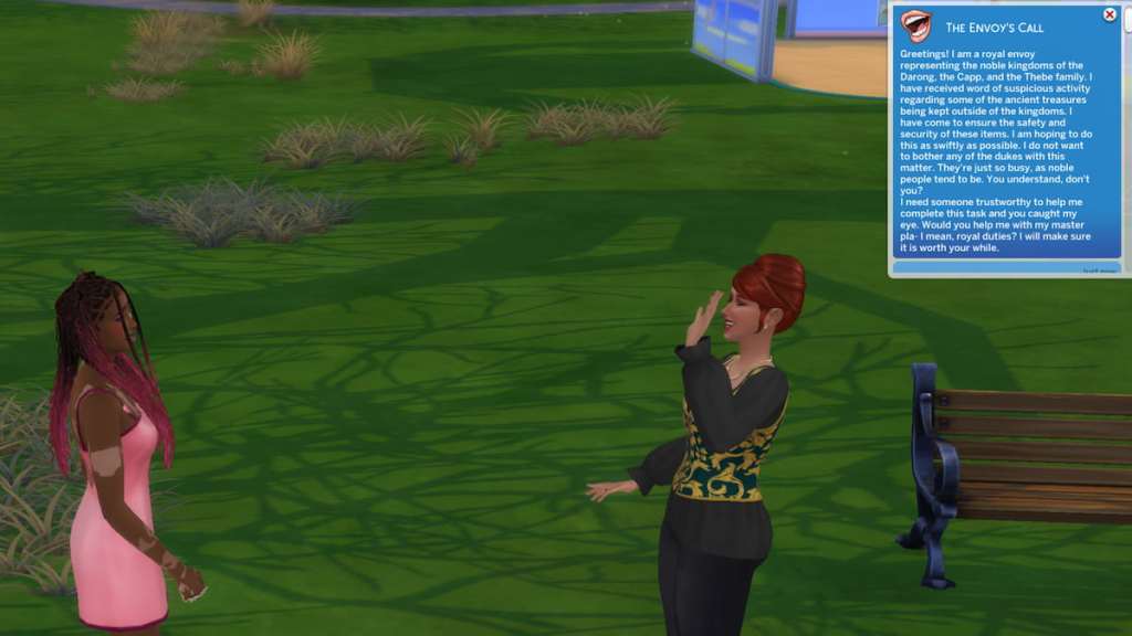 Chatting with and meeting royal envoy in the sims 4