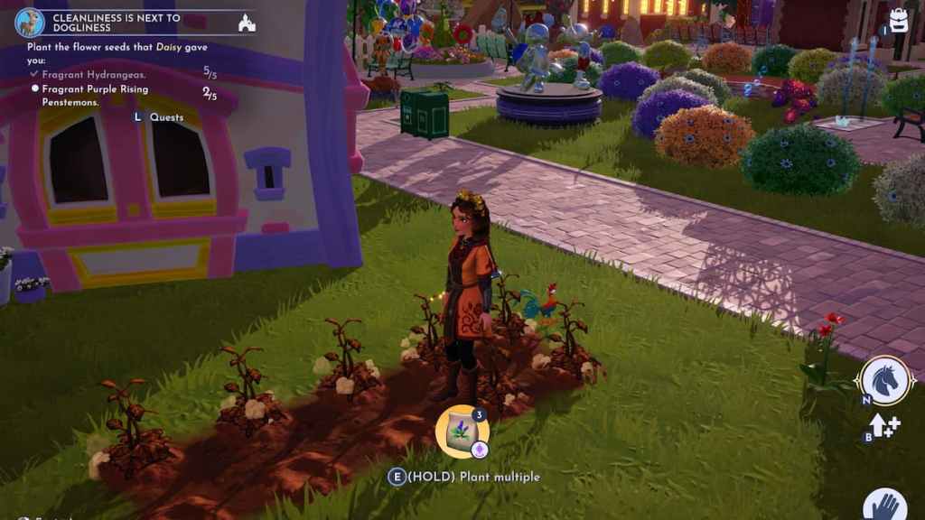 Planting flowers for daisy in disney dreamlight valley