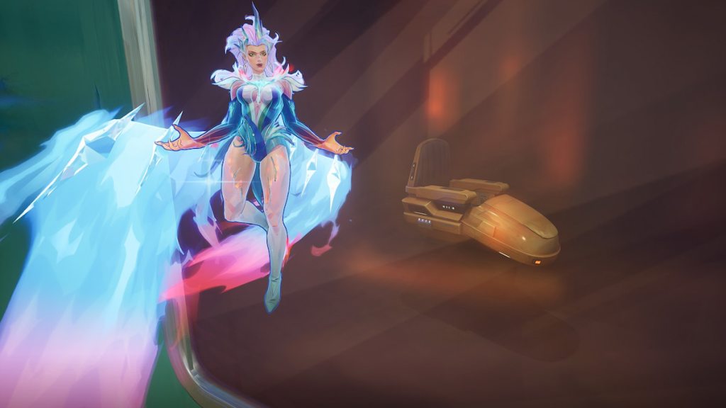 Phoenix flying in front of professor x chair in marvel rivals